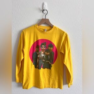 Adult Small yellow Vintage Y2K Gorillaz Band‎ Rock T Shirt Long Sleeve